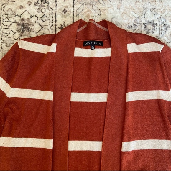 Love Ellie Rust and Cream Striped Cardigan - Picture 6 of 11